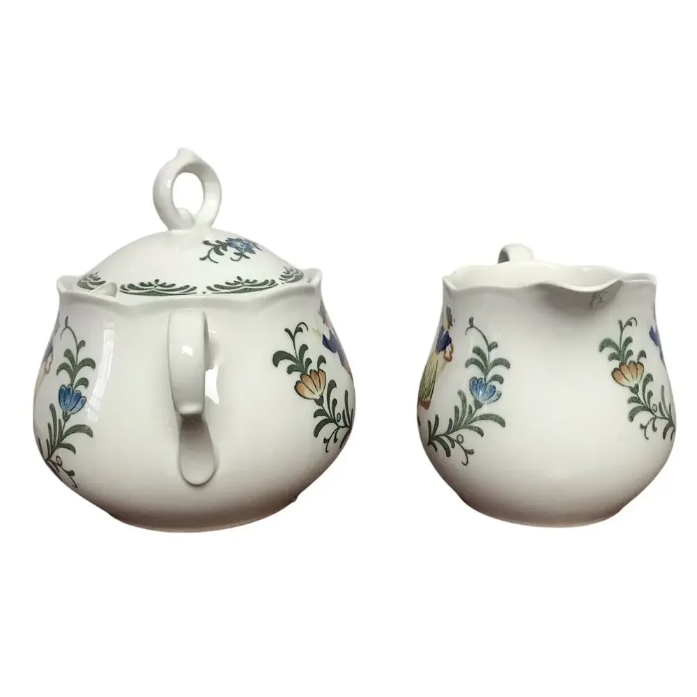 Provencial Designs By Nikko VTG French Country Dancers Creamer Sugar Bowl Set